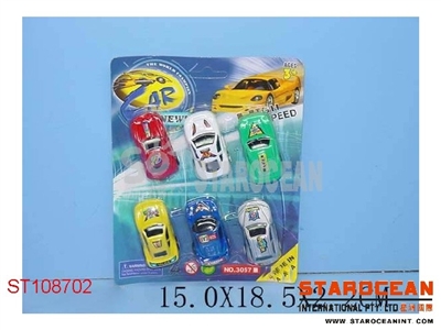 6IN1 PULL BACK CAR - ST108702