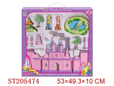 粉红色城堡带灯光音乐 - ST205474