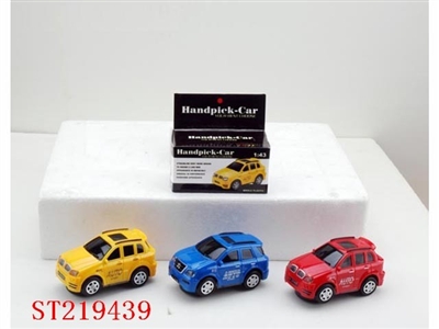 PULL-BACK CAR WITH LIGHT AND MUSIC (2 STYLES 3 COLORS ASST)BATTERY - ST219439