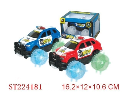 惯性警车(车轮带灯.包电)/二款混装(红.蓝.黑)宝马.保时捷 - ST224181