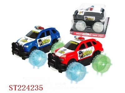 惯性警车(车轮带灯.包电)/二款混装(红.蓝.黑)宝马.保时捷 - ST224235
