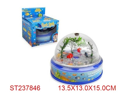 会长大的玩具鱼小鱼缸带灯光音乐包电 - ST237846