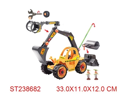 二款拆装惯性佛手工程车(挖土/压路)(2树) - ST238682