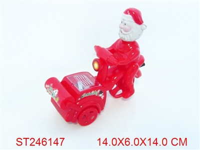 拉线三轮灯光礼品车坐圣诞老人、雪人 - ST246147