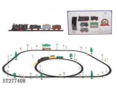 B/O CLASSIC RAIL TRIAN SET WITH BUS SHELTER & LIGHT /106PCS - ST277408