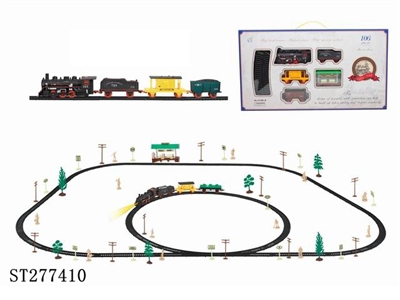 B/O CLASSIC RAIL TRIAN SET WITH BUS SHELTER & LIGHT /106PCS - ST277410
