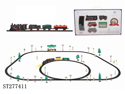 B/O CLASSIC RAIL TRIAN SET WITH BUS SHELTER & LIGHT /106PCS - ST277411