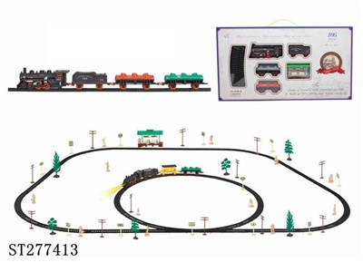 B/O CLASSIC RAIL TRIAN SET WITH BUS SHELTER & LIGHT /106PCS - ST277413