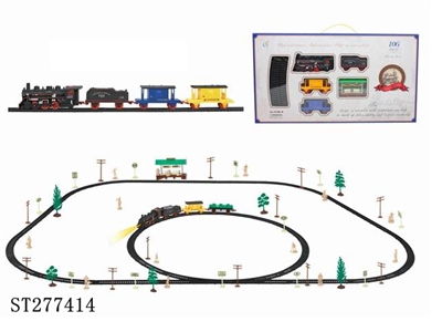 B/O CLASSIC RAIL TRIAN SET WITH BUS SHELTER & LIGHT /106PCS - ST277414