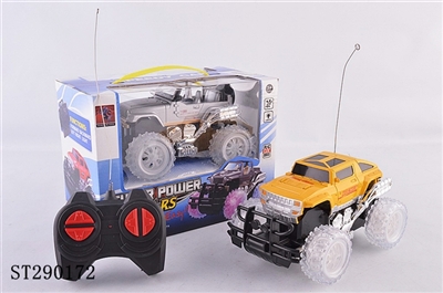 1:28 4W R/C OFF-ROAD TRUCK WITH LIGHT,YELLOW&GREY 2 COLOR ASSORTED - ST290172
