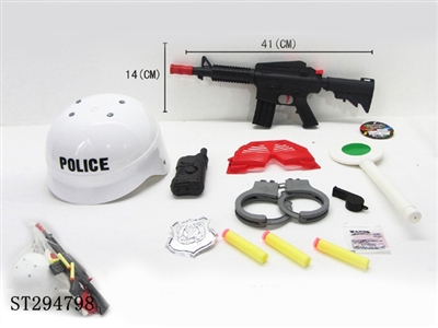警察套装(白色警察帽两用软弹水弹枪） - ST294798