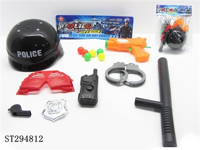 警察大套装（黑警察帽） - ST294812