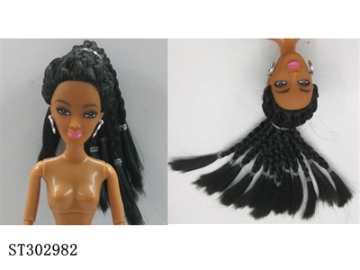 HEAD WITH 12PCS OF BRAIDED HAIR - ST302982