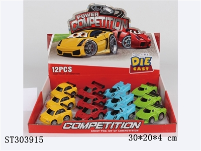 PULL BACK DIE CAST CARTOON RACING CAR (12PCS/BOX) - ST303915