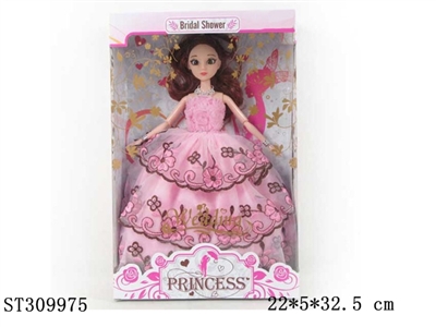 11.5寸12关节3D眼珠婚纱芭比  - ST309975