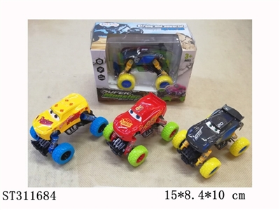 1只开窗盒汽车总动员 涂鸦版大轮避震回力越野合金车 - ST311684