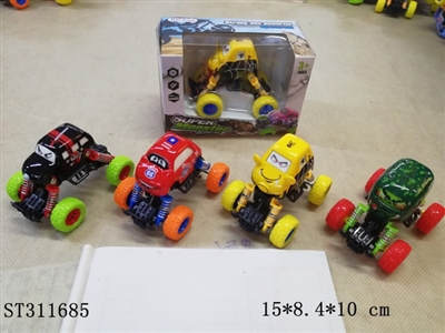 1只开窗盒精灵涂鸦版大轮避震回力越野合金车 - ST311685