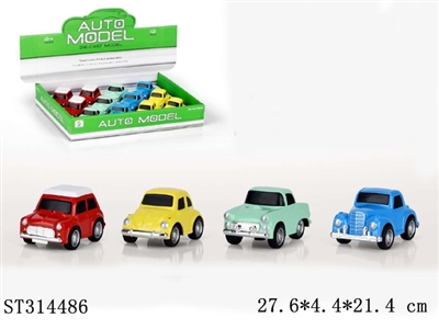 Q版合金车回力老爷车/12PCS - ST314486