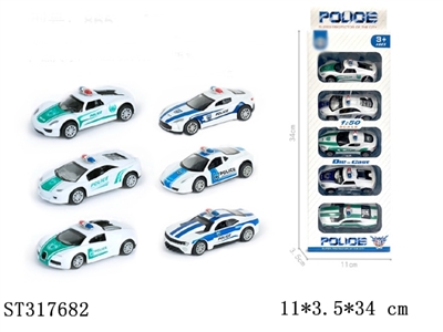 6款回力合金仿真警车（5只/盒） - ST317682