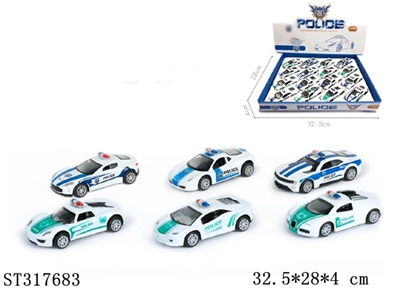 6款回力合金仿真警车（16只/盒） - ST317683