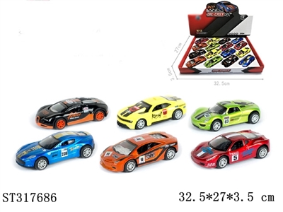 6款回力合金仿真赛车（16只/盒） - ST317686