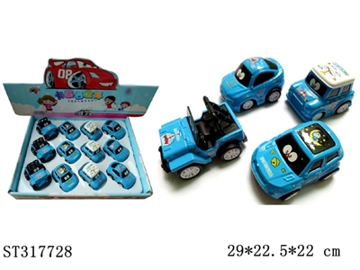 12只装展示盒叮当猫卡通回力合金车(4款混装) - ST317728