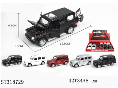 1:32 PULL BACK DIE CAST CAR WITH LIGHT AND MUSIC (CAN OPEN 4 DOORS, 12PCS/BOX) - ST318729