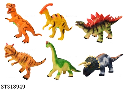 19 INCH VINYL DINOSAUR WITH IC (MIXED 6 KINDS, BATTERY INCLUDED) - ST318949