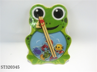 木质青蛙双杆钓鱼 - ST320345