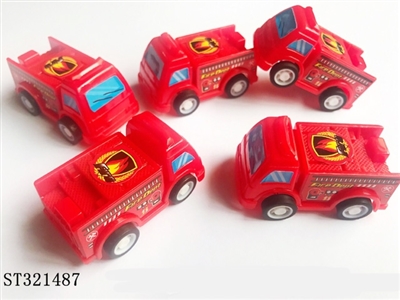 PULL BACK FIRE FIGHTING TRUCK WITH STICKER - ST321487