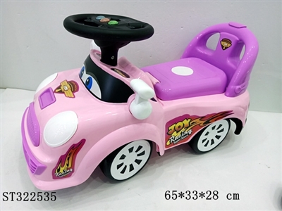 粉红色婴儿滑行助步车大轮带音乐 - ST322535