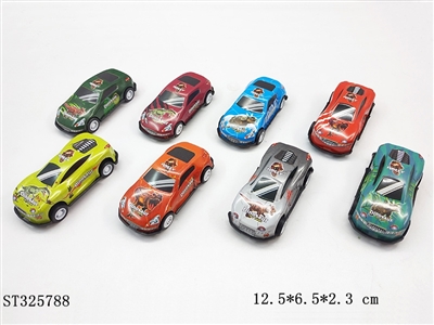 PULL BACK DIE CAST CAR WITH IRON CAR SHELL (MIXED 8 KINDS) - ST325788