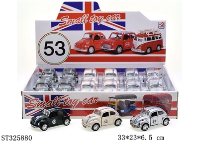 PULL BACK DIE CAST BEETLE CAR WITH OPENING DOORS - ST325880