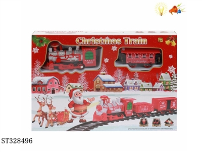 圣诞轨道火车组合 电动 灯光 声音 不分语种IC【英文包装】 - ST328496