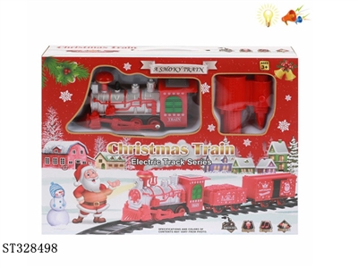 BATTERY OPERATED CHRISTMAS STEAM TRAIN TRACK SET WITH LIGHT AND SOUND - ST328498