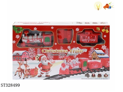 圣诞蒸汽轨道火车组合 电动 灯光 声音 不分语种IC【英文包装】 - ST328499