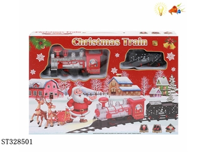 BATTERY OPERATED CHRISTMAS TRAIN TRACK SET WITH SMOKING & LIGHT & SOUND - ST328501
