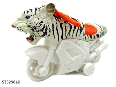 Friction Wild Animal Stunt Motorcycle-White Tiger - ST329842