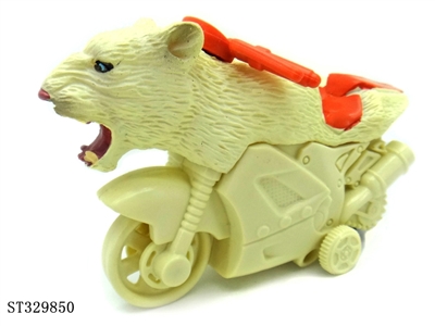 Friction Wild Animal Stunt Motorcycle-White Cougar - ST329850