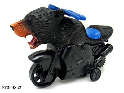 Friction Wild Animal Stunt Motorcycle-Black Bear - ST329852