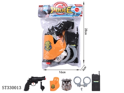 PVC卡头袋警察打响枪套装(6件套) - ST330013