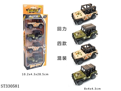1:60 PULL BACK DIE CAST JEEP - ST330581