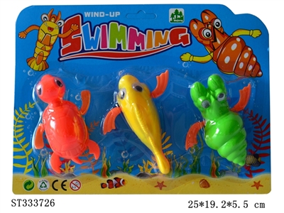 WIND-UP SWIMMING TOYS (3 KINDS/CARD) - ST333726