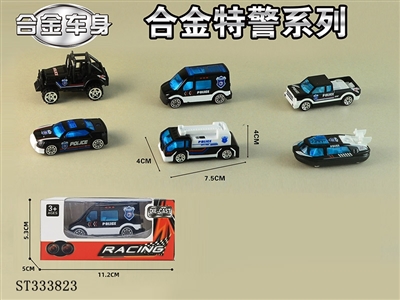 1:64 SLIDING DIE CAST POLICE CAR (MIXED 6 KINDS) - ST333823