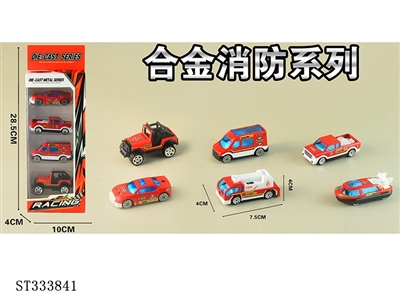 1:64 SLIDING DIE CAST FIRE FIGHTING TRUCK (MIXED 6 KINDS, 4PCS/SET) - ST333841