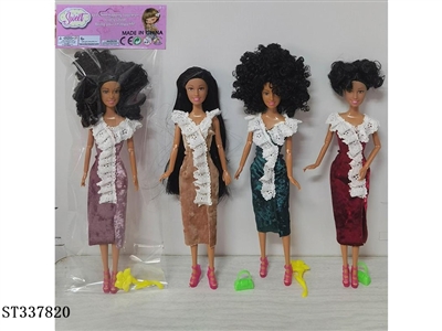 11寸实身高档四款混装芭比娃娃，配饰品 - ST337820