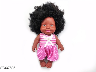 9 INCH BABY DOLL WITH AFRO HAIR (BLACK SKIN) - ST337895