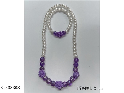 花朵饰品串珠项链+手链 - ST338308