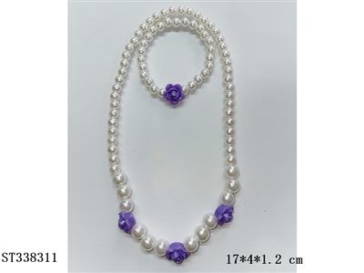 花朵饰品串珠项链+手链 - ST338311