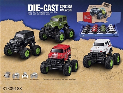 Alloy Jeep Off Road Spring Return (Police Version)\/12 Pack - ST339188